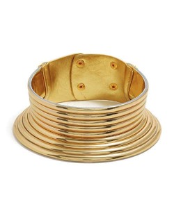 African Fashion Long Neck Style Women Costume Necklet - Golden