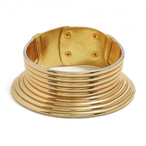 African Fashion Long Neck Style Women Costume Necklet - Golden