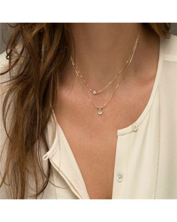 Artificial Turquoise Embellished Bohemian Fashion Women Bib Necklace and Earrings Set - Silver