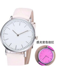 3 Colors Available Photochromic Leather Wrist Fashion Watch