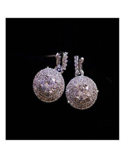 Cubic Zirconia Embellished 18k Platinum Plated Women Earrings