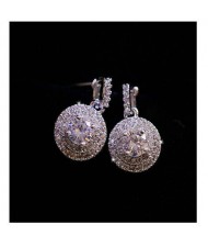 Cubic Zirconia Embellished 18k Platinum Plated Women Earrings