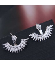 Angel Wings Design Cubic Zirconia Korean Fashion Earrings