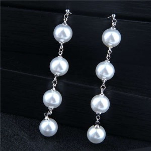 Pearl Cluster Design Elegant Fashion Women Earrings
