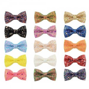 (16pcs) Paillette Bowknot Design Fashion Baby Hair Clip Set