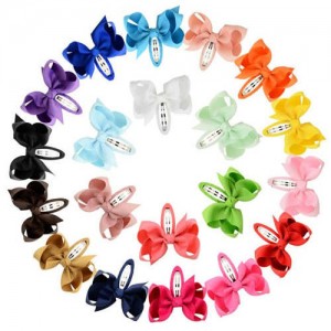 (20pcs) Princess Style Bowknot Design Baby Girl Hair Clip Set
