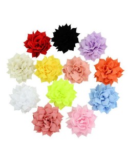 (12 pcs) Chiffon Flowers Baby/ Toddler Hair Clip Set