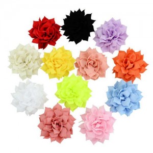 (12 pcs) Chiffon Flowers Baby/ Toddler Hair Clip Set