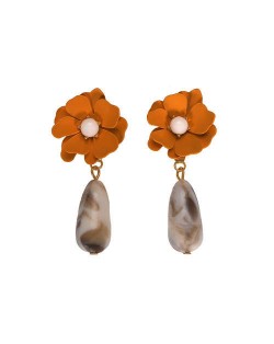 Beads Tassel Flower Design Vintage Fashion Women Earrings