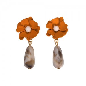 Beads Tassel Flower Design Vintage Fashion Women Earrings