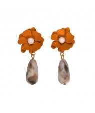 Beads Tassel Flower Design Vintage Fashion Women Earrings