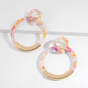Alloy and Acrylic Mixed Hoop Fashion Women Earrings