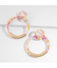 Alloy and Acrylic Mixed Hoop Fashion Women Earrings