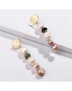 Natural Pearl Cluster Design Women Fashion Earrings
