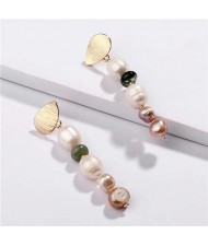 Natural Pearl Cluster Design Women Fashion Earrings