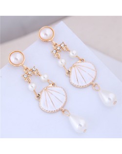 Dangling Semi-circle Acrylic Pendant Design High Fashion Women Earrings - Color 2