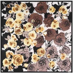 5 Colors Available Abstract Roses 130*130 cm Square Scarf