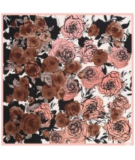 5 Colors Available Abstract Roses 130*130 cm Square Scarf