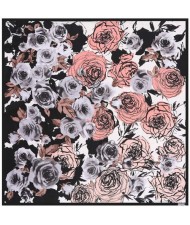 5 Colors Available Abstract Roses 130*130 cm Square Scarf