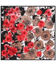 5 Colors Available Abstract Roses 130*130 cm Square Scarf