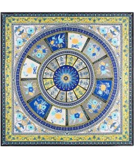 6 Colors Available Floral Pattern Round Disk 130*130 cm Artificial Silk Square Women Scarf