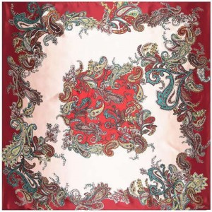 7 Colors Available Magic Fashion Flowers Design 90*90 cm Artificial Silk Square Women Scarf