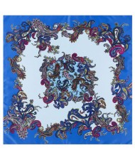 7 Colors Available Magic Fashion Flowers Design 90*90 cm Artificial Silk Square Women Scarf