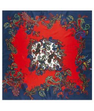 7 Colors Available Magic Fashion Flowers Design 90*90 cm Artificial Silk Square Women Scarf