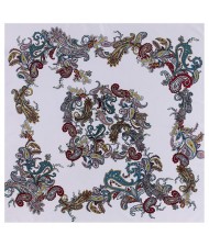 7 Colors Available Magic Fashion Flowers Design 90*90 cm Artificial Silk Square Women Scarf