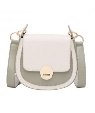 (4 Colors Available) Stitches Decorated Buckle Design High Fashion Lady Handbag/ Shoulder Bag