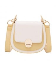 (4 Colors Available) Stitches Decorated Buckle Design High Fashion Lady Handbag/ Shoulder Bag