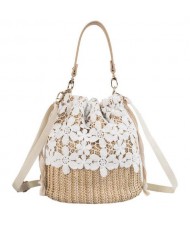 (2 Styles Available) White Lace Attached Elegant Weaving Fashion Women Handbag/ Shoulder Bag
