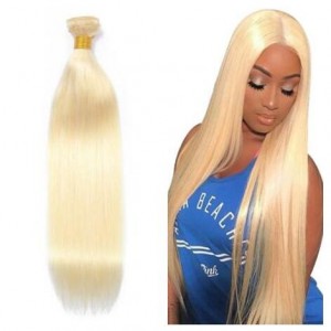 1 Bundle 613 Blonde Hair Straight Virgin Human Hair Weft/ Extensions