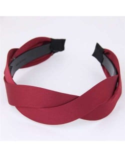 Korean Fashion Weaving Style Cloth Women Hair Hoop - Red