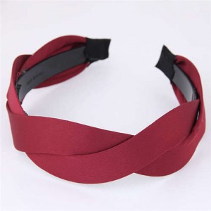 Korean Fashion Weaving Style Cloth Women Hair Hoop - Red