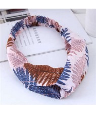 Tropical Trees Printing Women Cloth Hair Band - Blue
