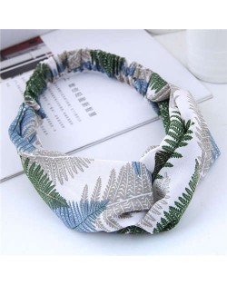 Tropical Trees Printing Women Cloth Hair Band - Green