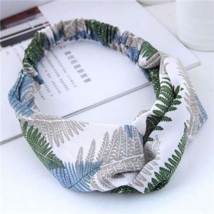 Tropical Trees Printing Women Cloth Hair Band - Green