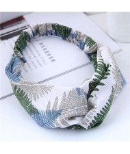 Tropical Trees Printing Women Cloth Hair Band - Green
