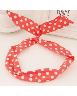 Korean Fashion Rabbit Ears Design Women Cloth Hair Band - Podka Dots