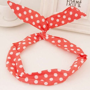 Korean Fashion Rabbit Ears Design Women Cloth Hair Band - Podka Dots