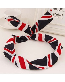 Korean Fashion Rabbit Ears Design Women Cloth Hair Band - U.K. Flag