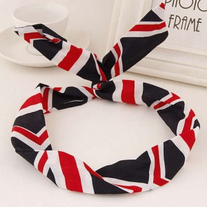 Korean Fashion Rabbit Ears Design Women Cloth Hair Band - U.K. Flag