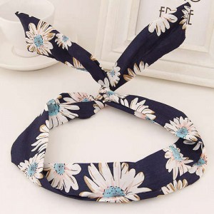 Korean Fashion Rabbit Ears Design Women Cloth Hair Band - Daisy