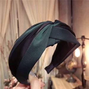 Contrast Color Bowknot Design High Fashion Cloth Women Hair Hoop - Dark Green