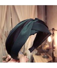 Contrast Color Bowknot Design High Fashion Cloth Women Hair Hoop - Dark Green