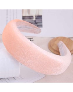 Velvet Thickened Design Women Hair Hoop - Pink