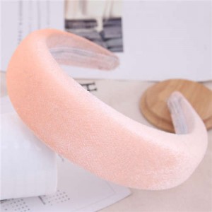 Velvet Thickened Design Women Hair Hoop - Pink