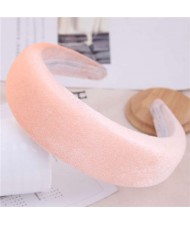 Velvet Thickened Design Women Hair Hoop - Pink