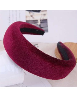 Velvet Thickened Design Women Hair Hoop - Wine Red